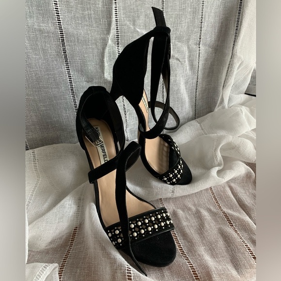 Karl Lagerfeld black suede strapped heels size 8.5? - Picture 2 of 16